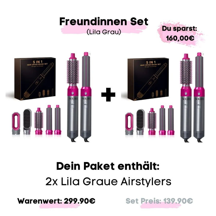 5in1 - Airstyler + Pflegehaarbürste, für das perfekte Haar - SOLOH