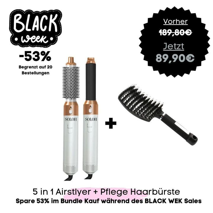 5in1 - Airstyler + Pflegehaarbürste, für das perfekte Haar - SOLOH