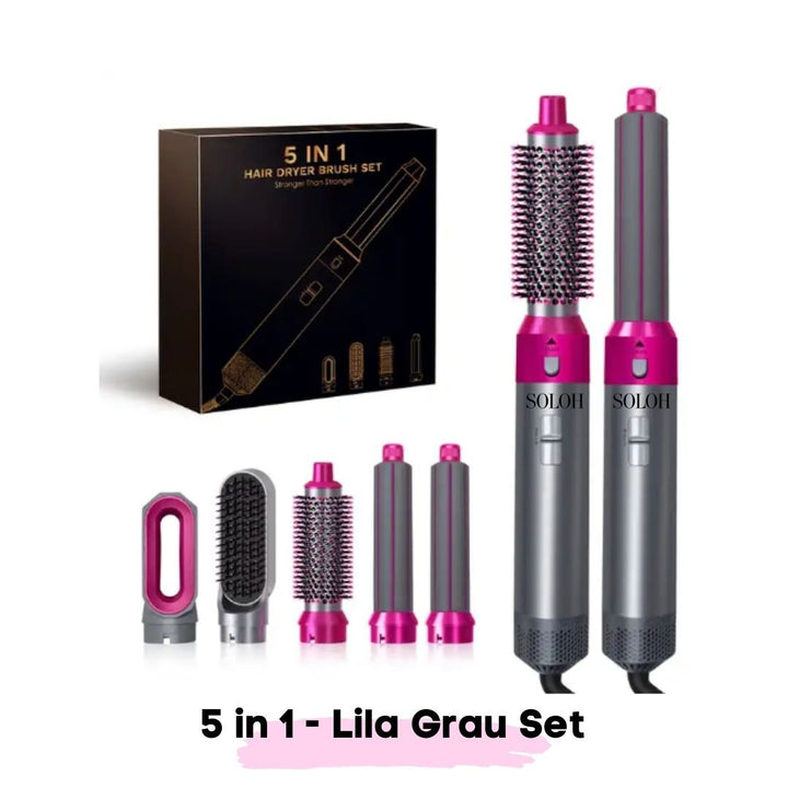 5in1 - Airstyler + Pflegehaarbürste, für das perfekte Haar - SOLOH