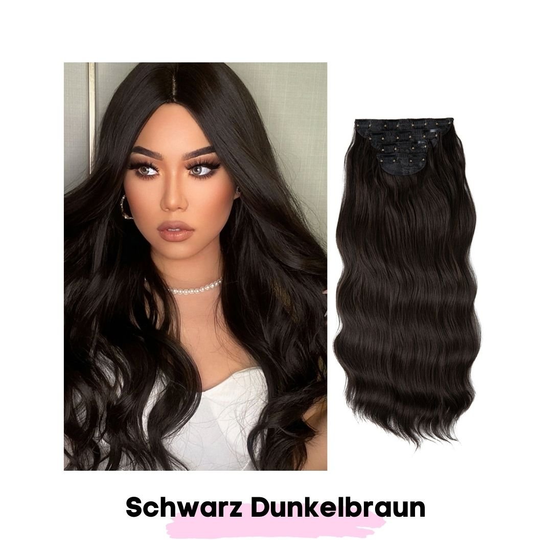 Clip in Haarverlängerungen + Pflege Haarbürste - SOLOH