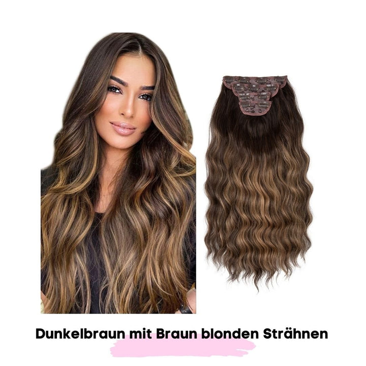Clip in Haarverlängerungen + Pflege Haarbürste - SOLOH
