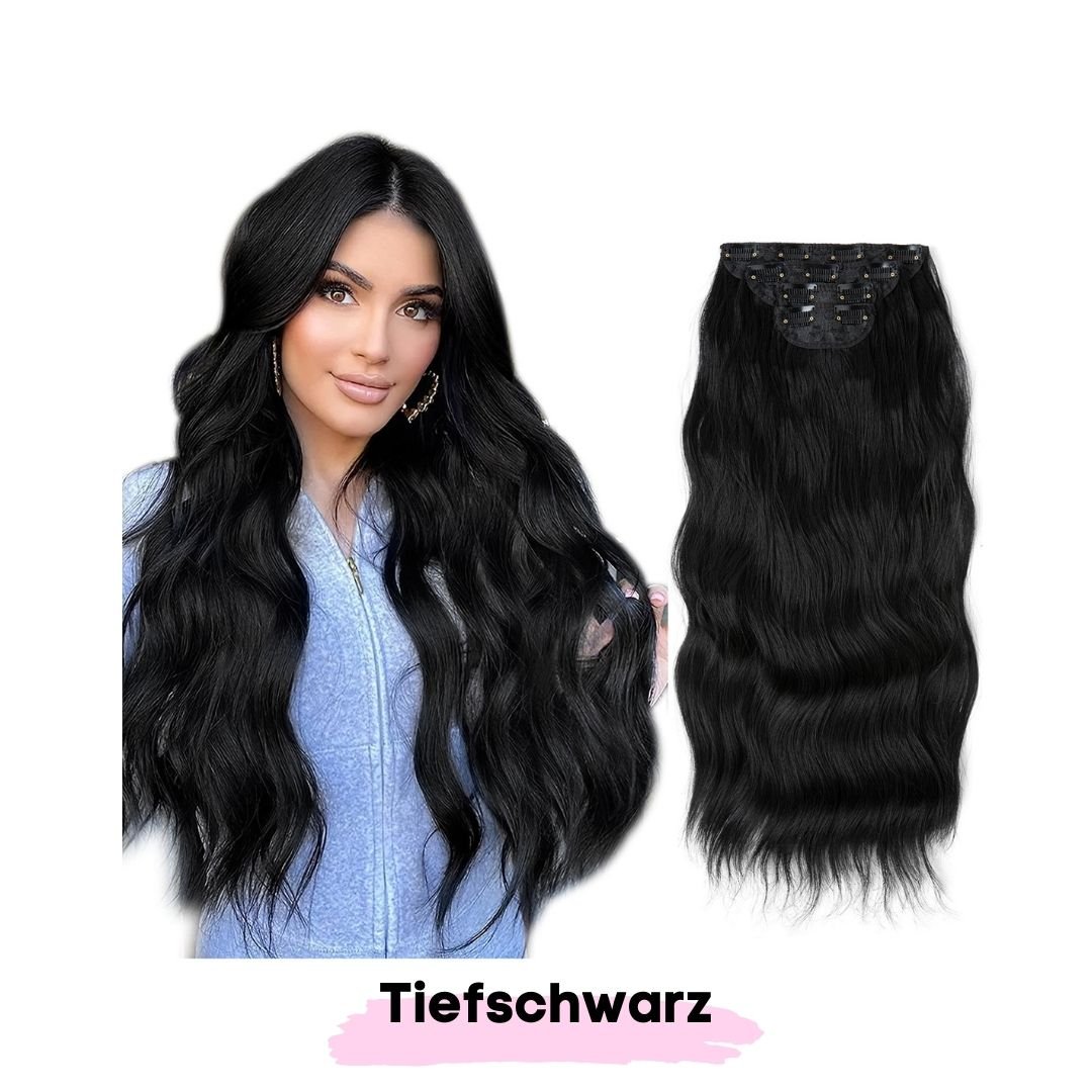 Clip in Haarverlängerungen + Pflege Haarbürste - SOLOH