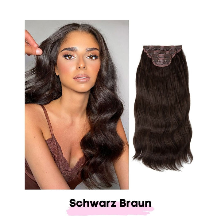 Clip in Haarverlängerungen + Pflege Haarbürste - SOLOH