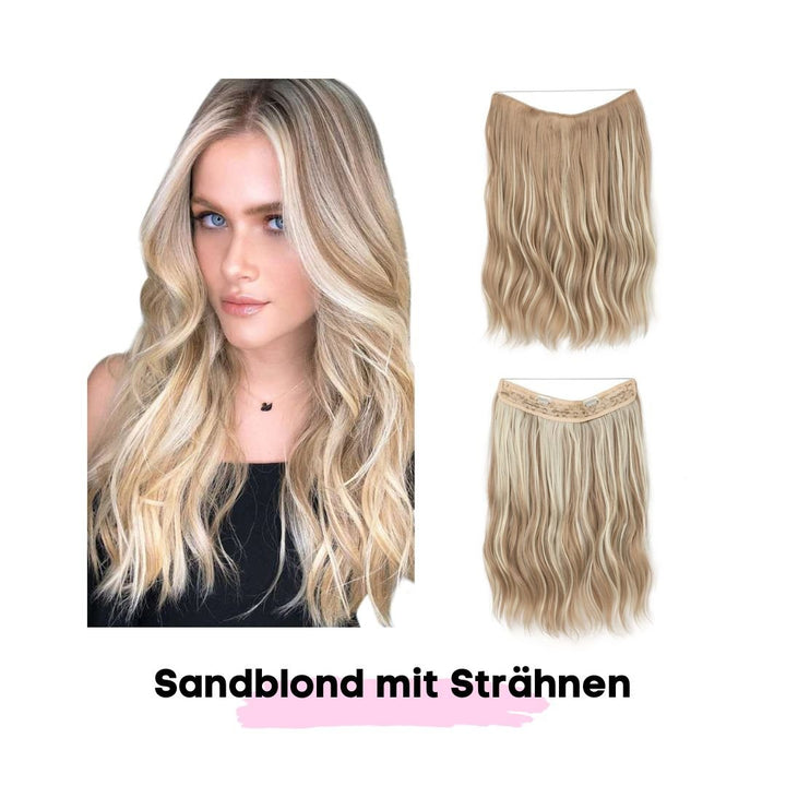 Haar Extensions 2.0 + Pflege Haarbürste | Mit Band & Clip | 40Cm 50Cm 60Cm - SOLOH