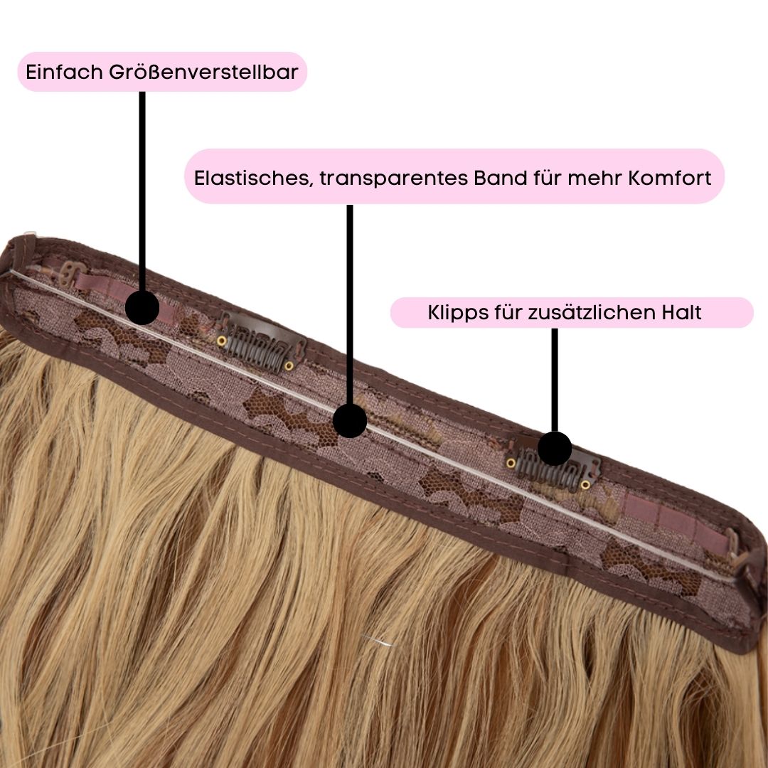 Haar Extensions 2.0 + Pflege Haarbürste | Mit Band & Clip | 40Cm 50Cm 60Cm - SOLOH