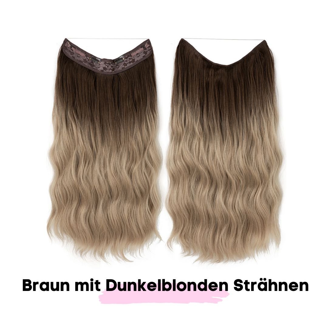 Haar Extensions 2.0 + Pflege Haarbürste | Mit Band & Clip | 40Cm 50Cm 60Cm - SOLOH