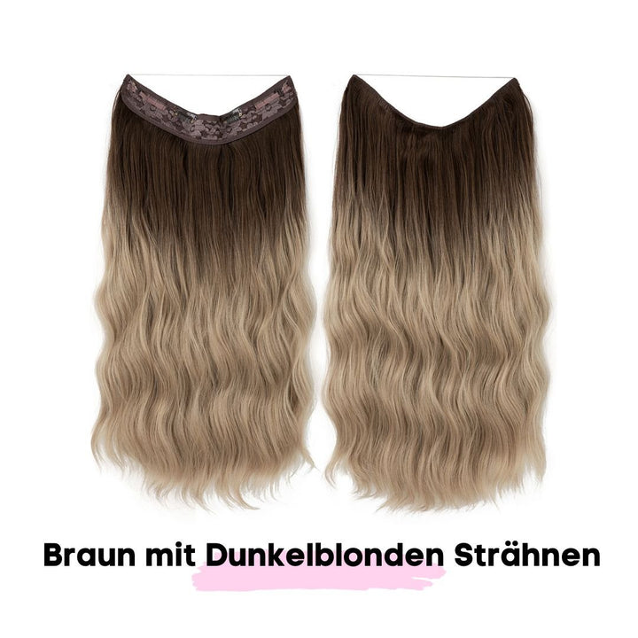 Haar Extensions 2.0 + Pflege Haarbürste | Mit Band & Clip | 40Cm 50Cm 60Cm - SOLOH