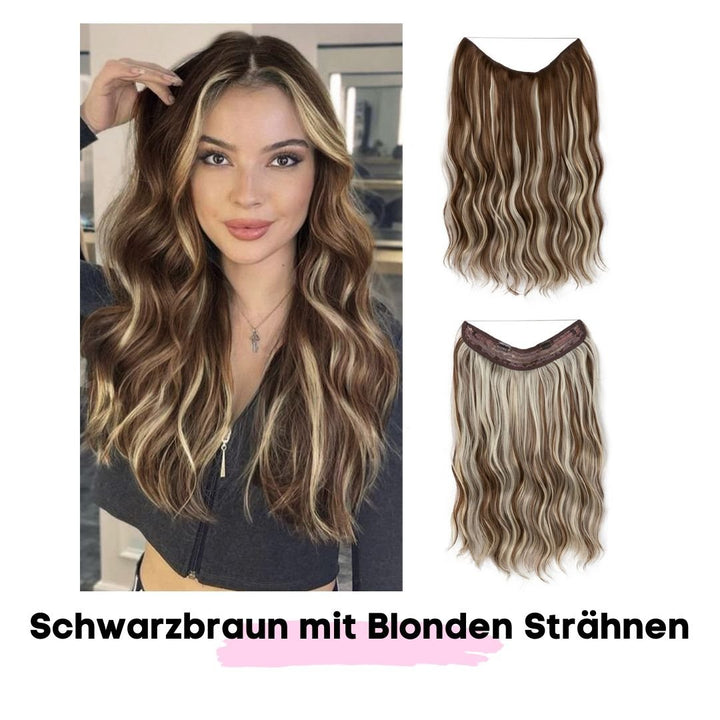 Haar Extensions 2.0 + Pflege Haarbürste | Mit Band & Clip | 40Cm 50Cm 60Cm - SOLOH