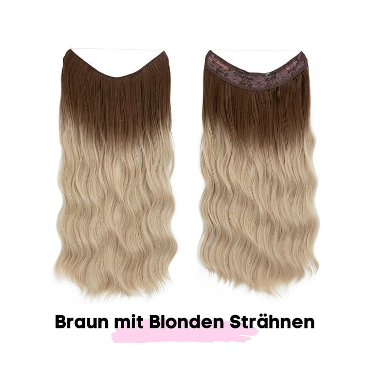 Haar Extensions 2.0 + Pflege Haarbürste | Mit Band & Clip | 40Cm 50Cm 60Cm - SOLOH