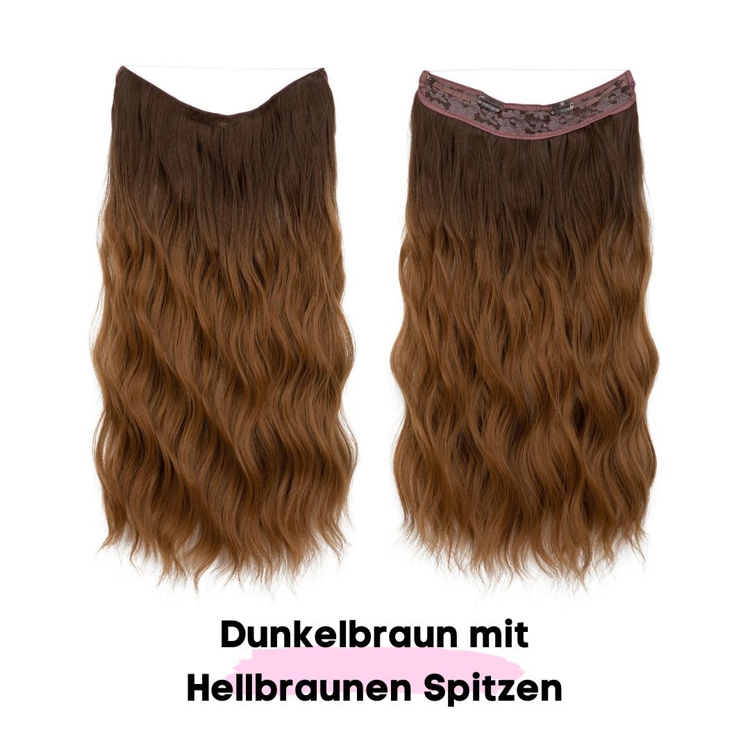 Haar Extensions 2.0 + Pflege Haarbürste | Mit Band & Clip | 40Cm 50Cm 60Cm - SOLOH