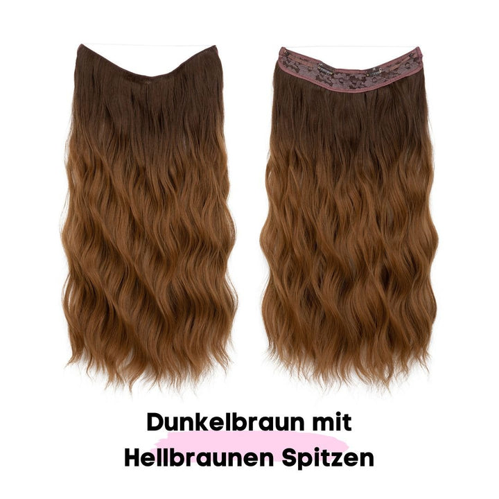 Haar Extensions 2.0 + Pflege Haarbürste | Mit Band & Clip | 40Cm 50Cm 60Cm - SOLOH