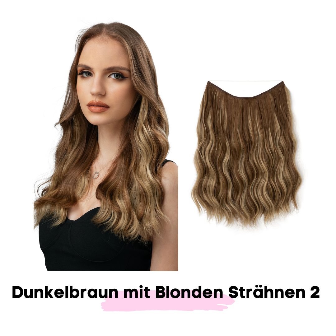 Haar Extensions 2.0 + Pflege Haarbürste | Mit Band & Clip | 40Cm 50Cm 60Cm - SOLOH