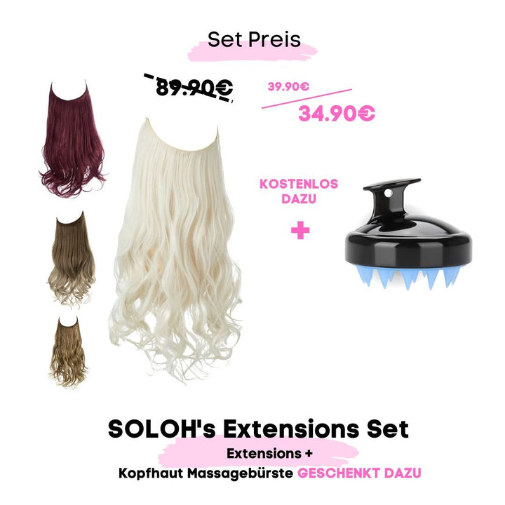 Haar Extensions + GRATIS Kopfmassage Bürste - SOLOH