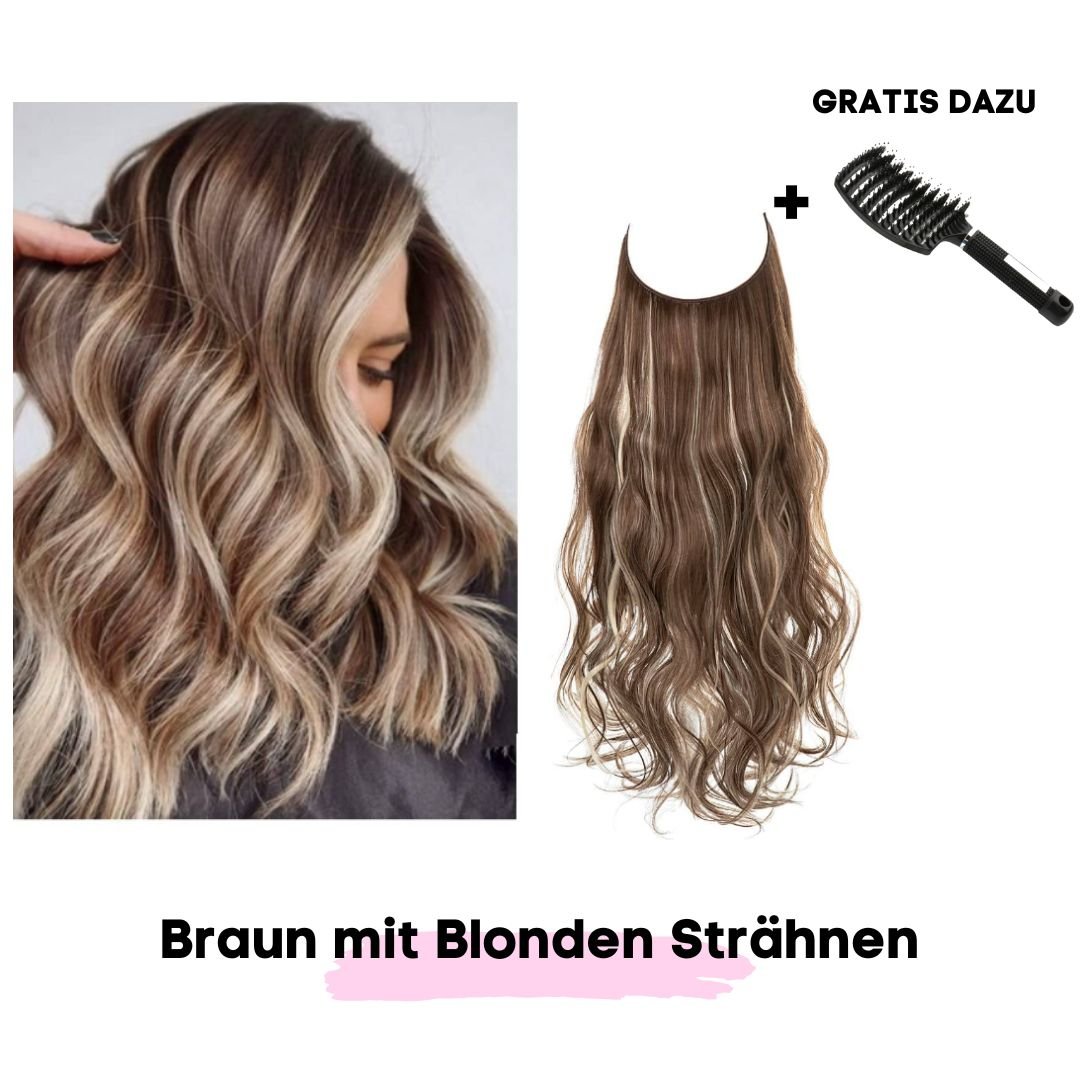 Haar Extensions + Pflegehaarbürste GRATIS - SOLOH